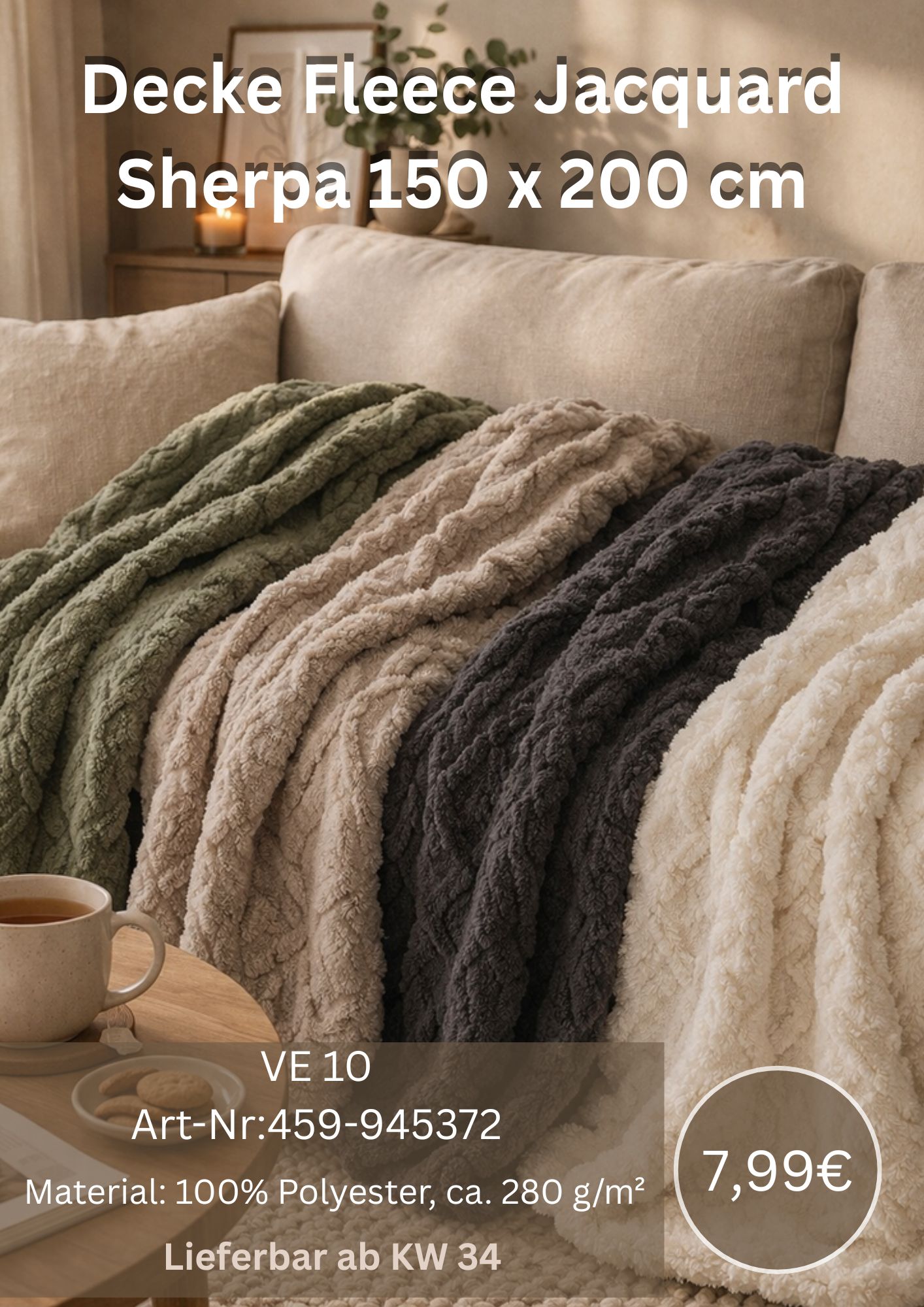 Megaangebot Jacquard Fleece Decke