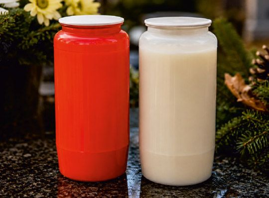 Öl Grabkerze Nr. 6, Farben: rot, weiß