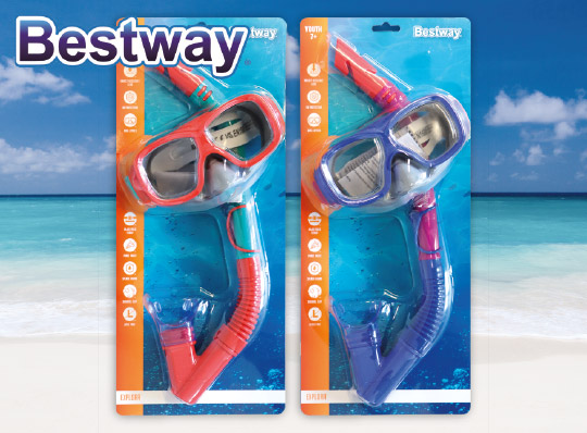 Bestway Schwimmmaske mit Schnorchel, 2 Farben