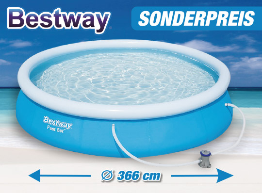 Bestway Fast Set Pool Ø 366 cm, mit Pumpe