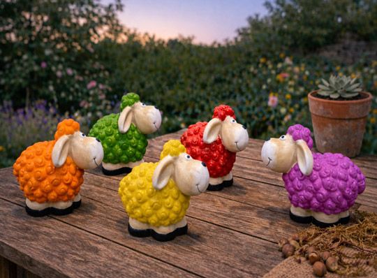 Dekofigur Schaf in 5 Farben