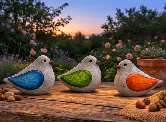 Dekofigur Vogel Jesper in 3 Farben, glasiert