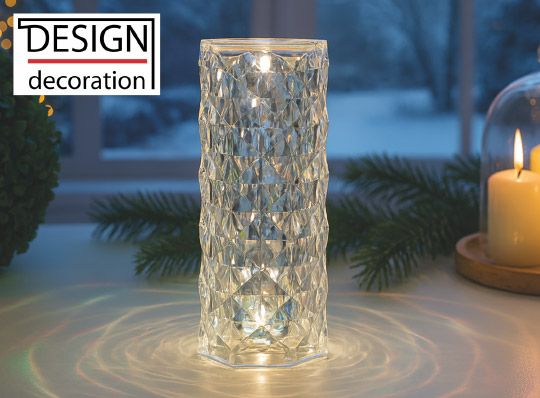 Design decoration Tischlampe LED Kristall mit Farbwechsel