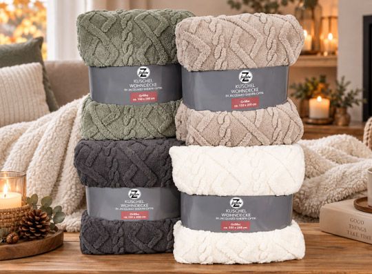 FashionZone Jacquard Sherpa Fleecedecke